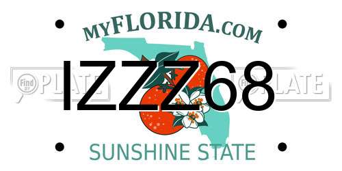 IZZZ68 Florida License Plate