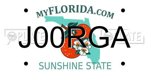 J00RGA Florida License Plate