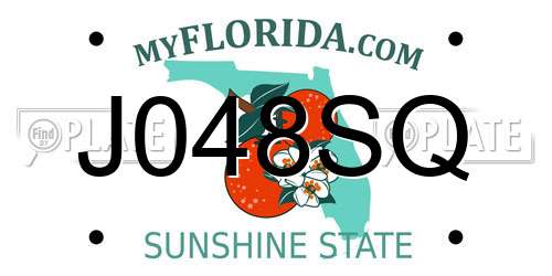 J048SQ Florida License Plate