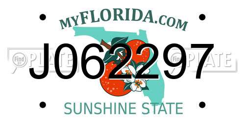 J062297 Florida License Plate