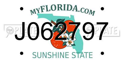 J062797 Florida License Plate