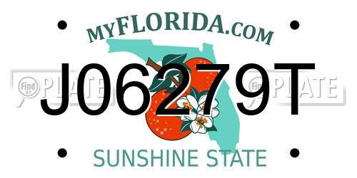 J06279T Florida License Plate