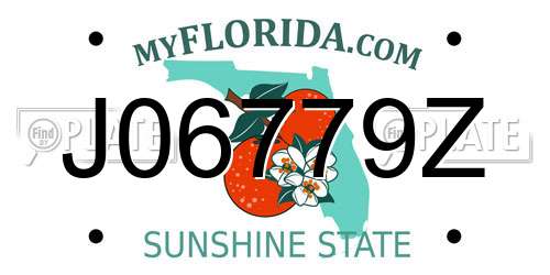 J06779Z Florida License Plate