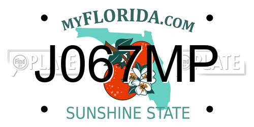 J067MP Florida License Plate