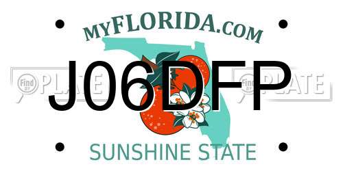 J06DFP Florida License Plate