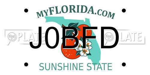 J0BFD Florida License Plate