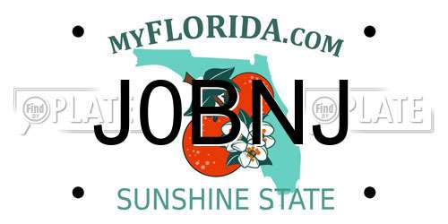 J0BNJ Florida License Plate