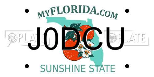 J0DCU Florida License Plate