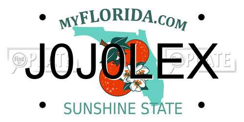 J0J0LEX Florida License Plate