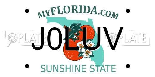 J0LUV Florida License Plate