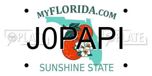 J0PAPI Florida License Plate