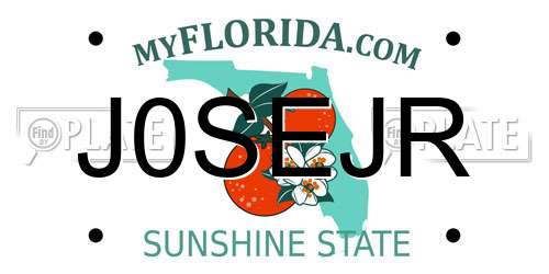 J0SEJR Florida License Plate