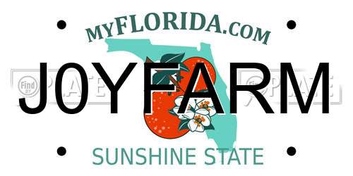J0YFARM Florida License Plate