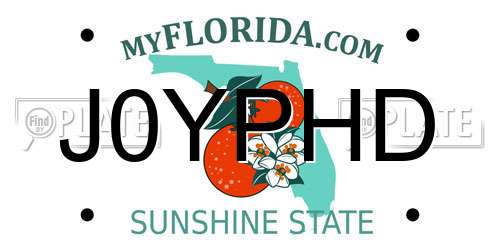 J0YPHD Florida License Plate