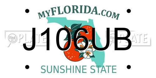 J106UB Florida License Plate
