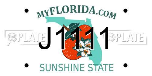 J1111 Florida License Plate