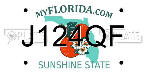 J124QF Florida License Plate