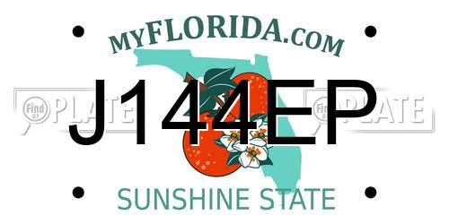 J144EP Florida License Plate
