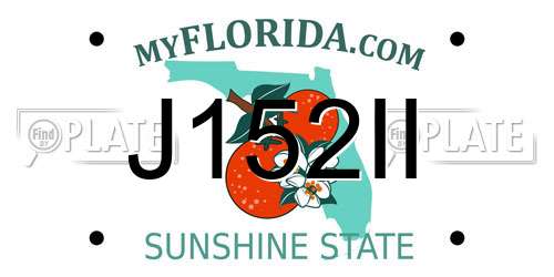 J152II Florida License Plate