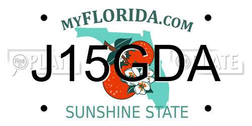 J15GDA Florida License Plate