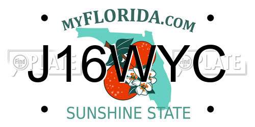 J16WYC Florida License Plate