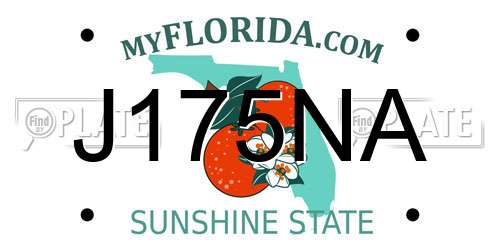 J175NA Florida License Plate