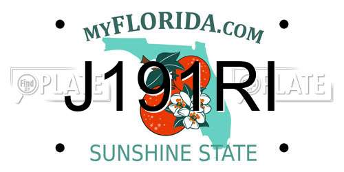 J191RI Florida License Plate