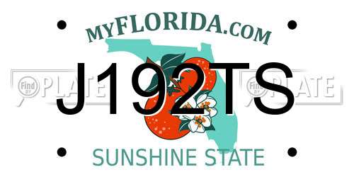 J192TS Florida License Plate