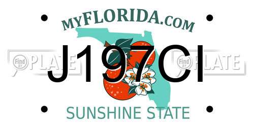 J197CI Florida License Plate