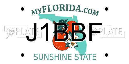 J1BBF Florida License Plate
