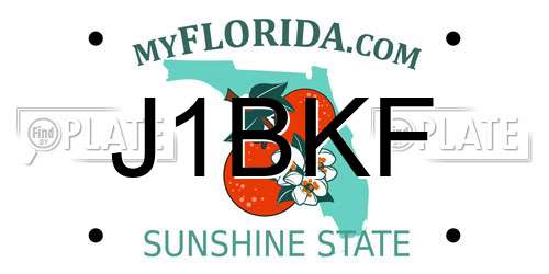 J1BKF Florida License Plate