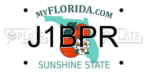 J1BPR Florida License Plate