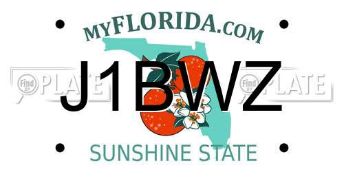 J1BWZ Florida License Plate