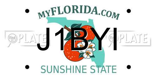 J1BYI Florida License Plate