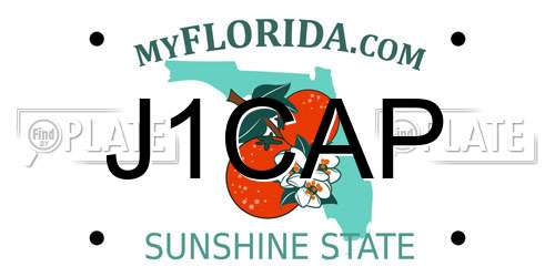 J1CAP Florida License Plate