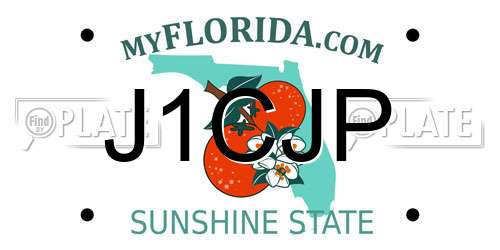 J1CJP Florida License Plate