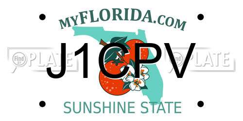 J1CPV Florida License Plate
