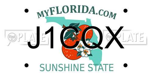 J1CQX Florida License Plate
