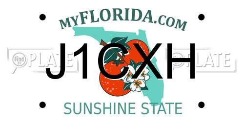 J1CXH Florida License Plate
