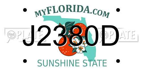 J2380D Florida License Plate