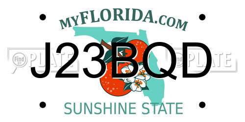 J23BQD Florida License Plate