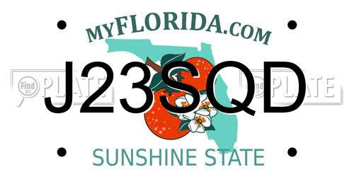 J23SQD Florida License Plate
