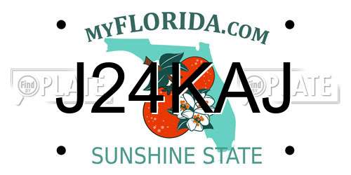J24KAJ Florida License Plate