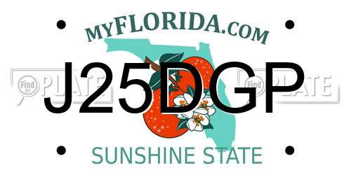 J25DGP Florida License Plate