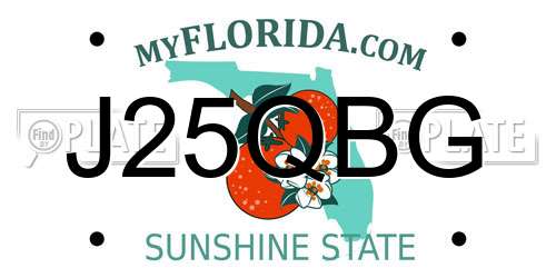 J25QBG Florida License Plate