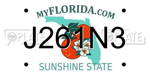 J261N3 Florida License Plate