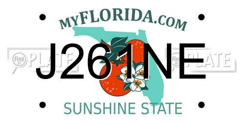 J261NE Florida License Plate