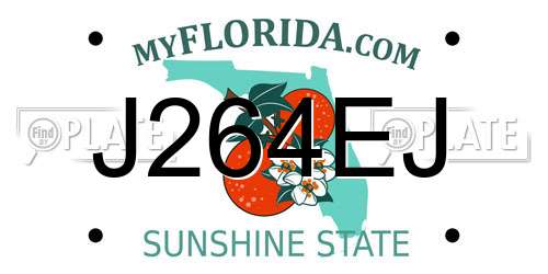 J264EJ Florida License Plate