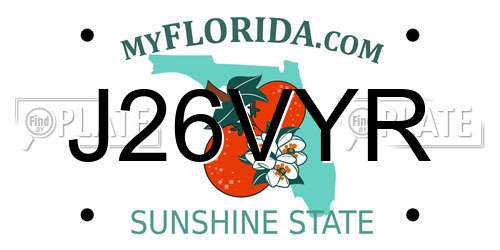 J26VYR Florida License Plate