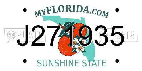 J271935 Florida License Plate
